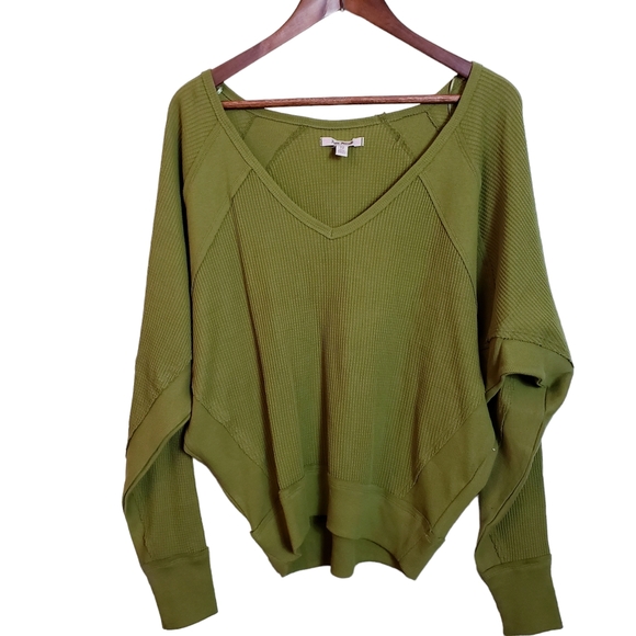 Free People Santa Clara Thermal Top New With Tags XS Ferngully Green - Picture 2 of 14